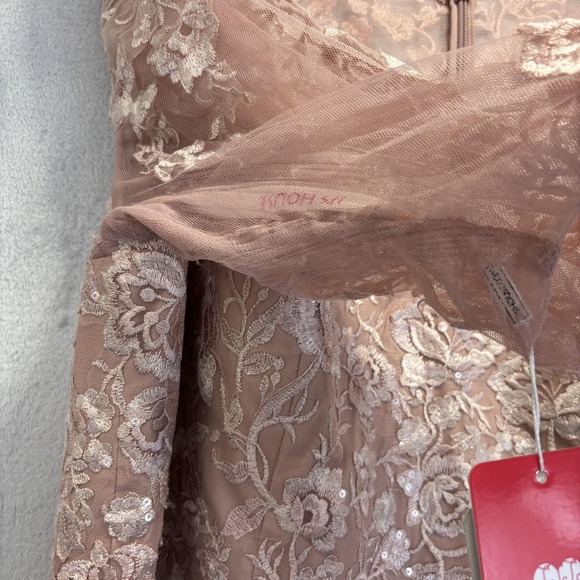 NWT JJ's House Lace Tulle Gown 26W Dusty Rose Embroidered Evening Bridesmaid - Picture 11 of 16
